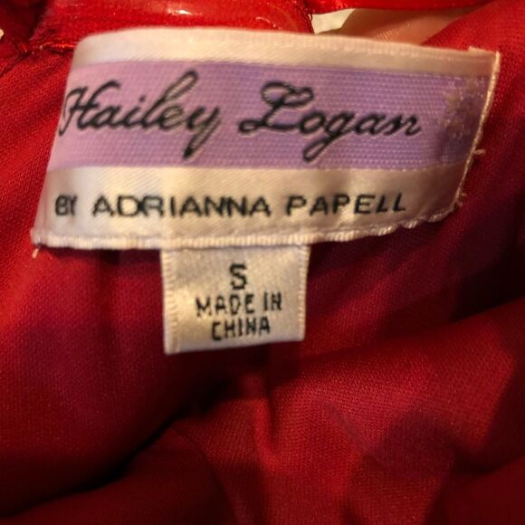 Adrianna Papell Red Hailey Logan Highlow HOCO semi formal dress - Picture 3 of 8